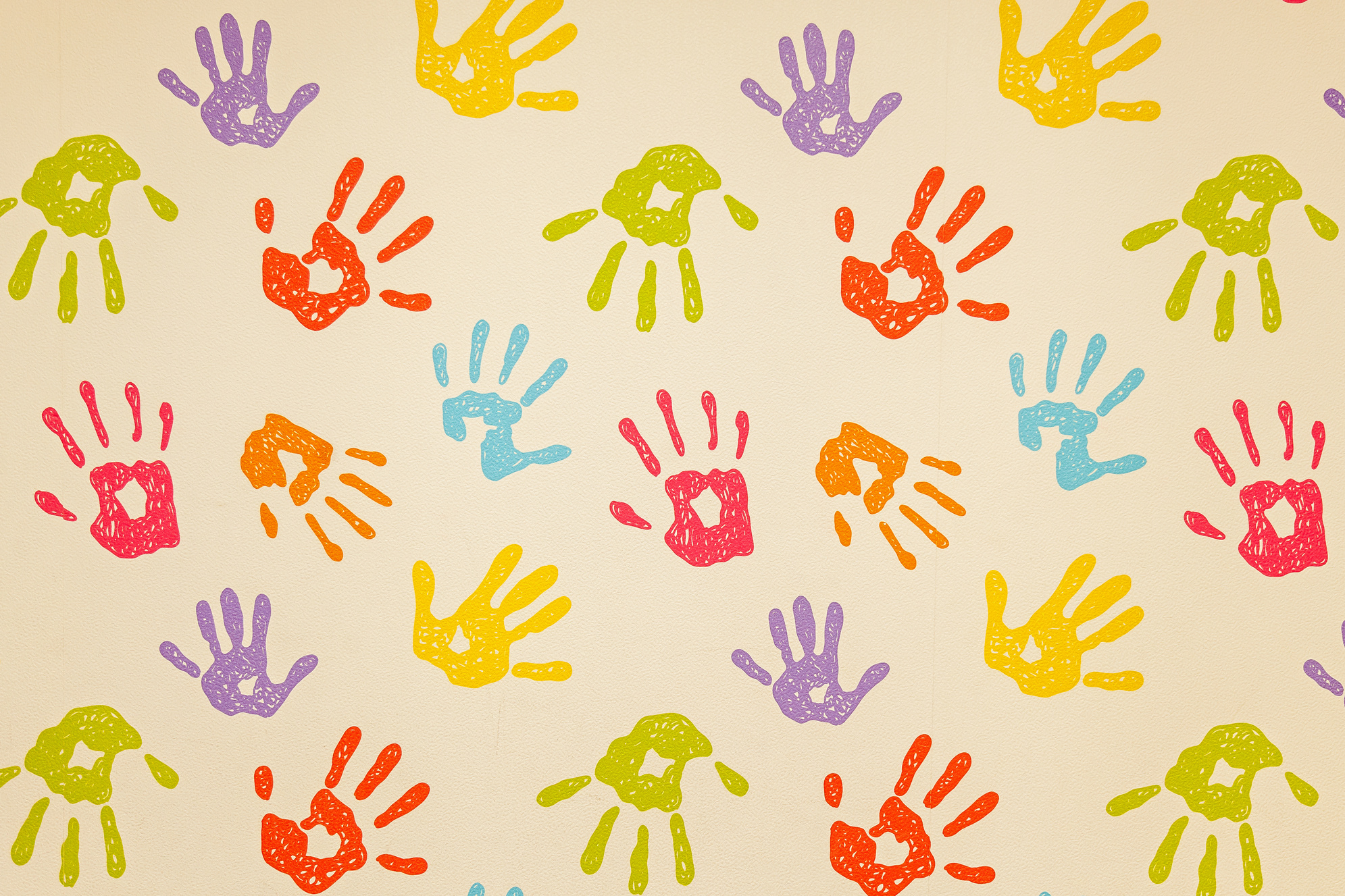 Multicolored Prints of Children's Hands